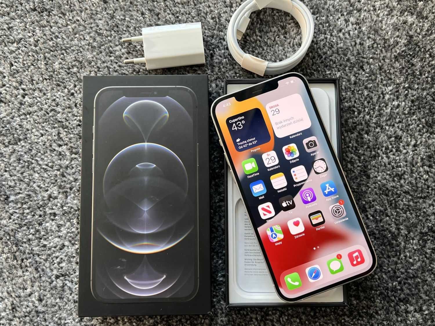 iPhone 12 Pro Max 128GB SILVER WHITE Biały Bateria 97% GWARANCJA