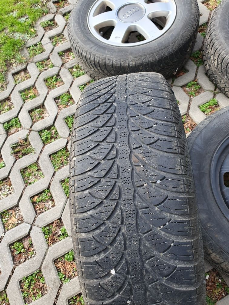 Opony zimowe z felgami 5x100 r15 Audi A3, Golf IV