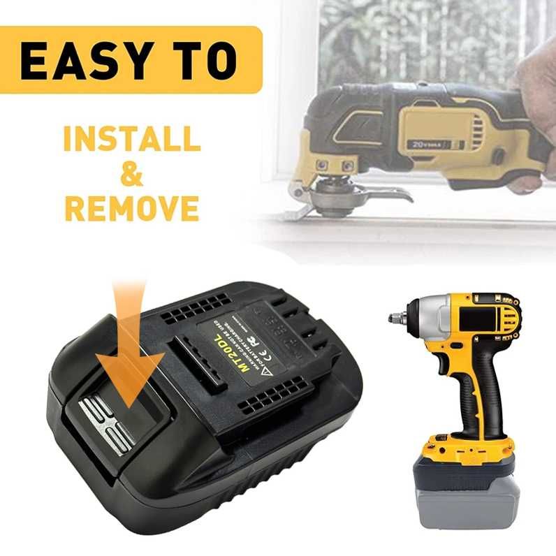 Адаптер MT20DL для аккумуляторов Makita 18В с инструментами DeWALT 20В