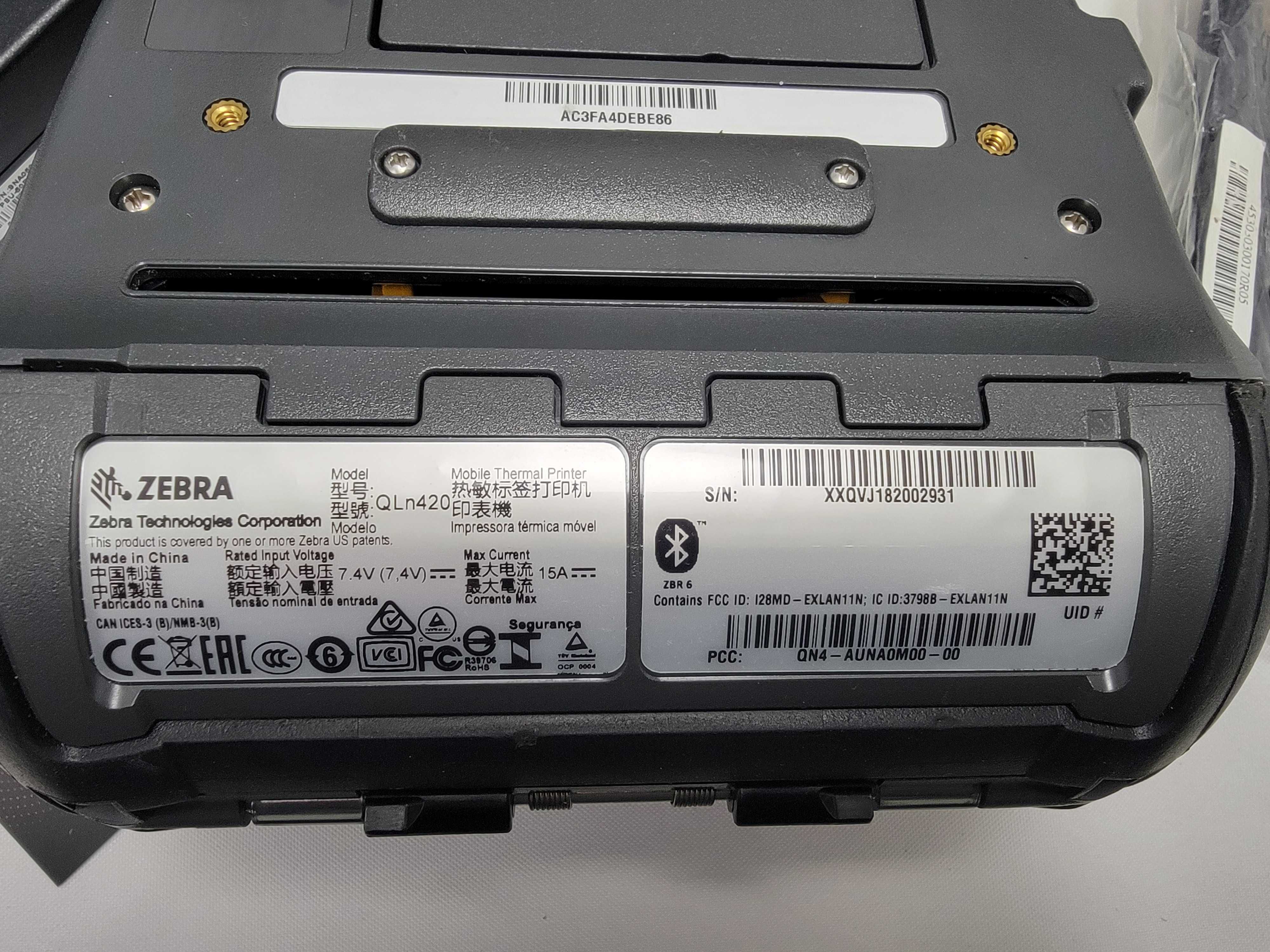 Zebra QLN420 принтер етикеток/чеків мобільний 101мм Bluetooth/Wifi/USB