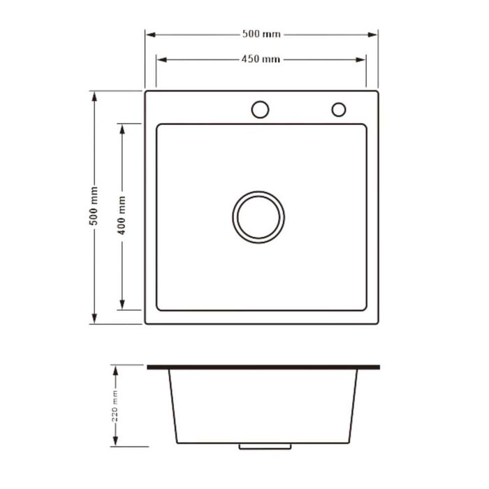 Мийка для кухні Lidz інтегрована  H5050H Decor Honeycomb 2,5/0,5 мм