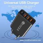 Carregador 3 Usb-A / 1 Usb-C Pd Qc3.0 20W Preto
