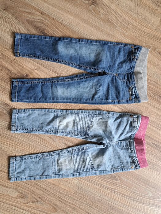 Spodnie jeansy rurki 98 komplet