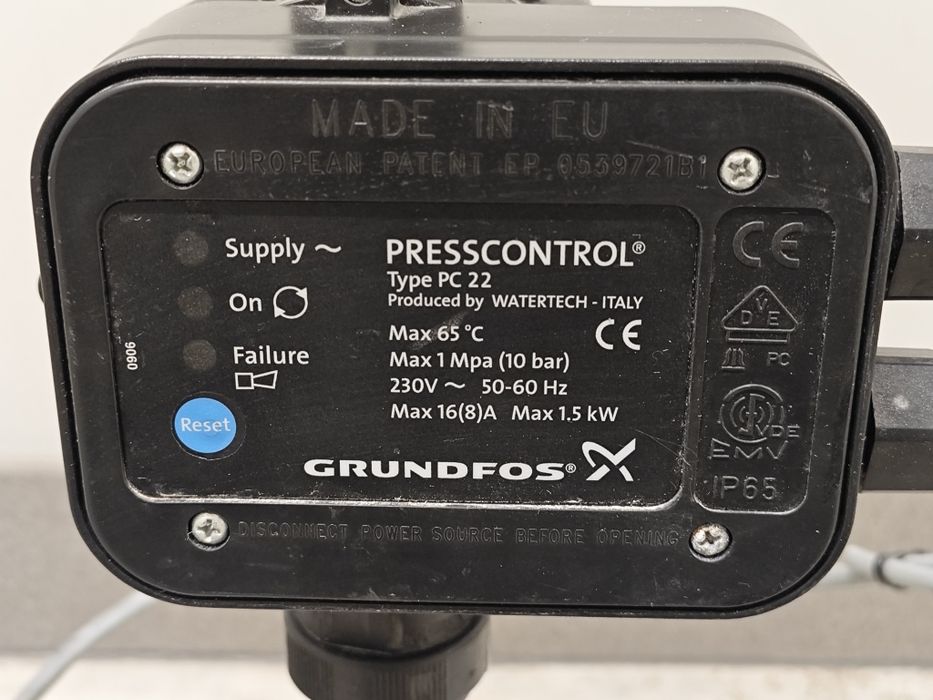 Jednostopniowa pompa Grundfos z wyłącznikiem ciśnieniowym