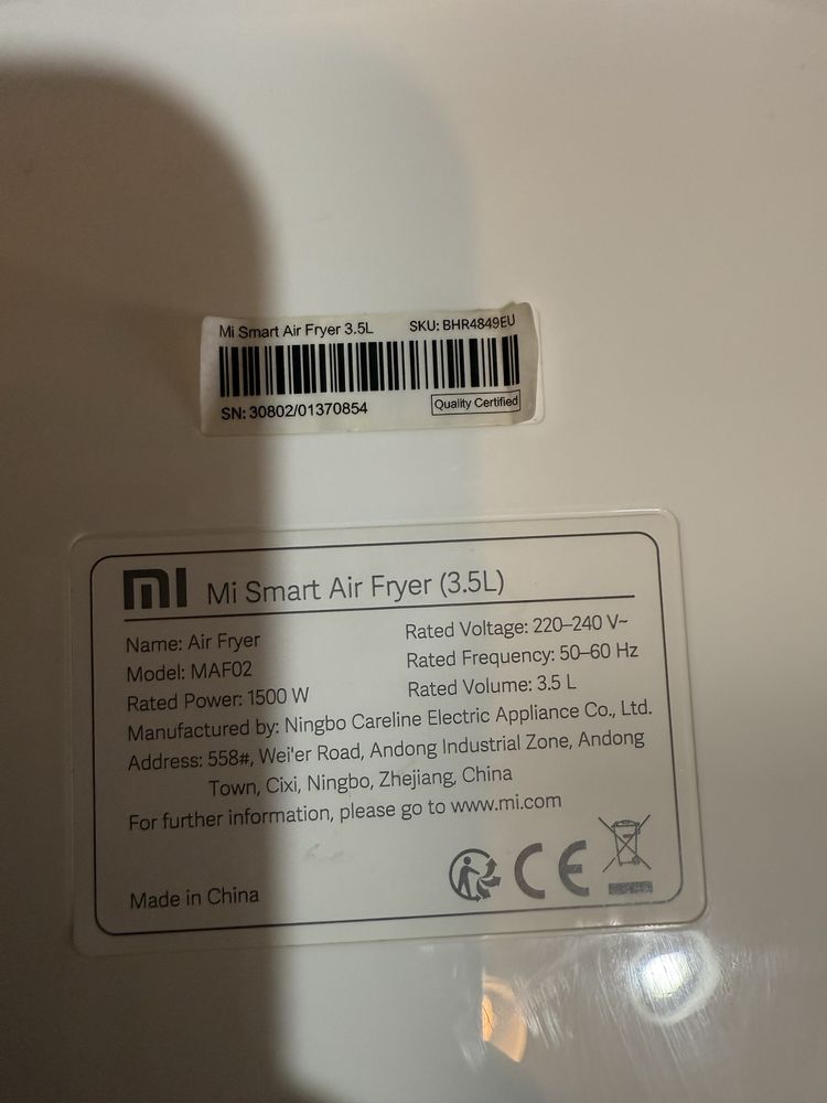 Айрофритюрниця Xiaomi Mi Smart Air Fryer 3.5 L