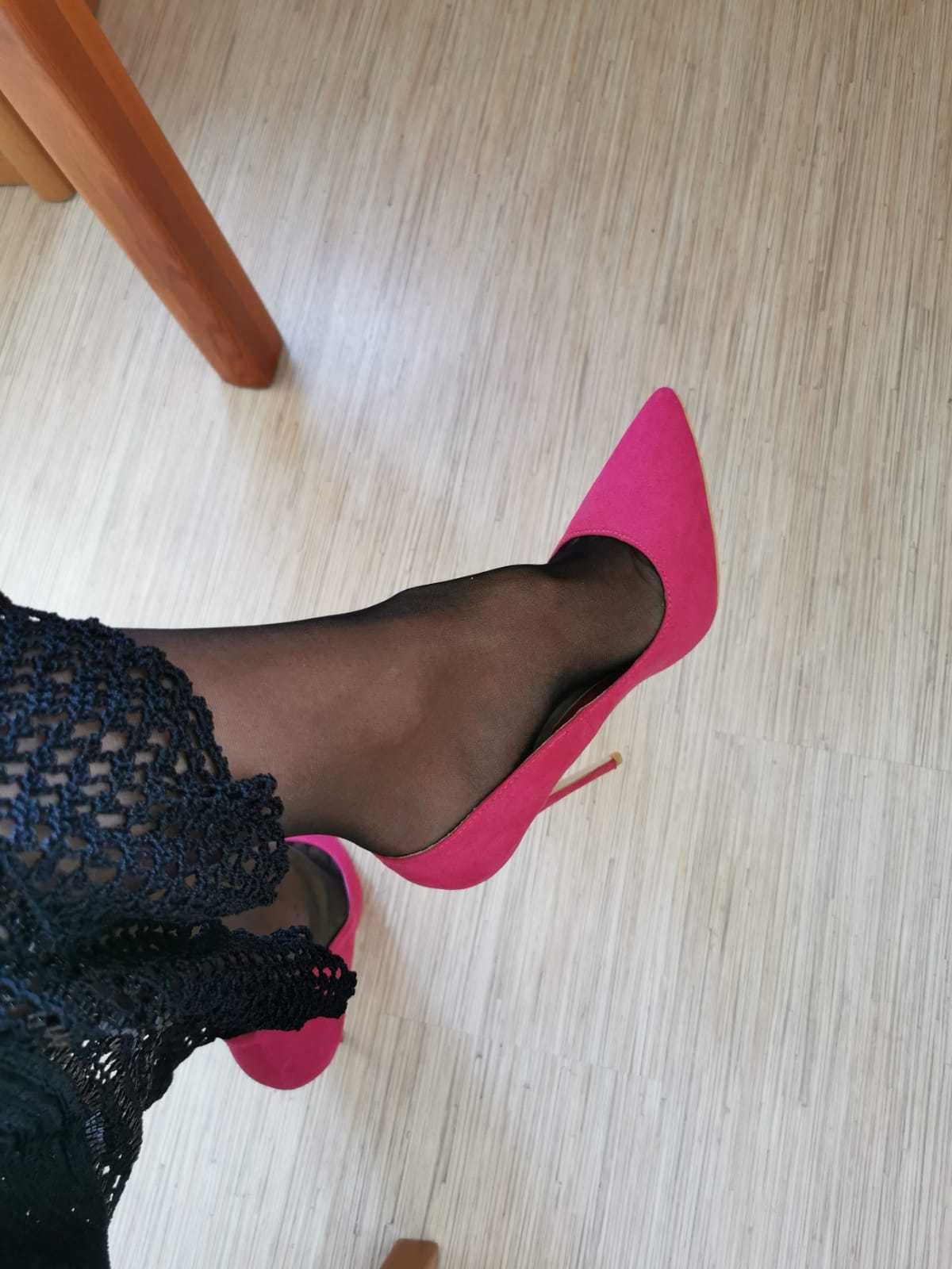 Wysokie szpilki 12 cm różowe
