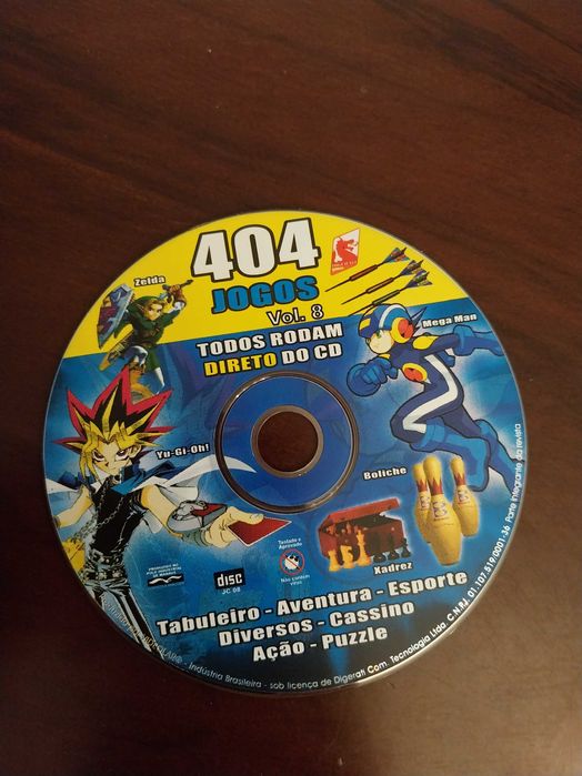 CD 404 jogos volume 8, videogames, yugioh, xadrez, zelda, etc