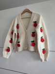 Sweter sweterek kardigan 3d 3D flowers wiosenno letni wakacyjny summer