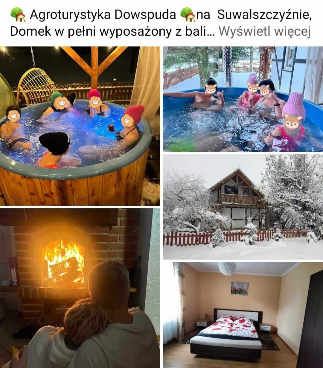 Domek 4 5 6 os.z kominkiem (dodatkowo balia) apartament Dowspuda rower