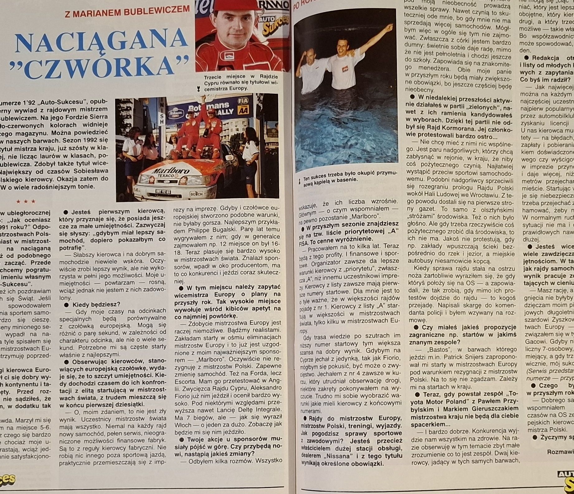 Autosukces rok 1993 bez numerów 2,4,12,  Bublewicz