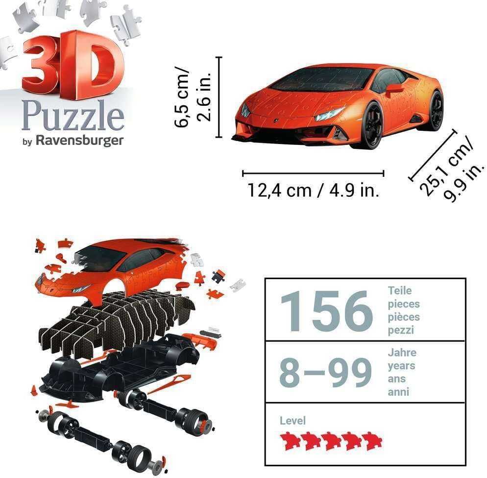 Ravensburger Puzzle 3D 11571 Lamborghini Huracan Evo Arancio (1)