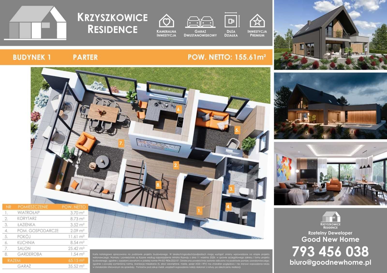Wizualizacje 3D budynków, wnętrz, karty lokali, projekty elewacji