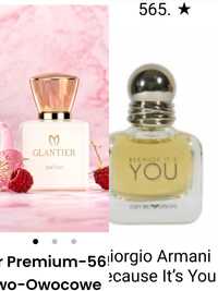 Woda perfumowana Glantier PREMIUM 22% 565 odpowiednik ARMANI BECAUSE .