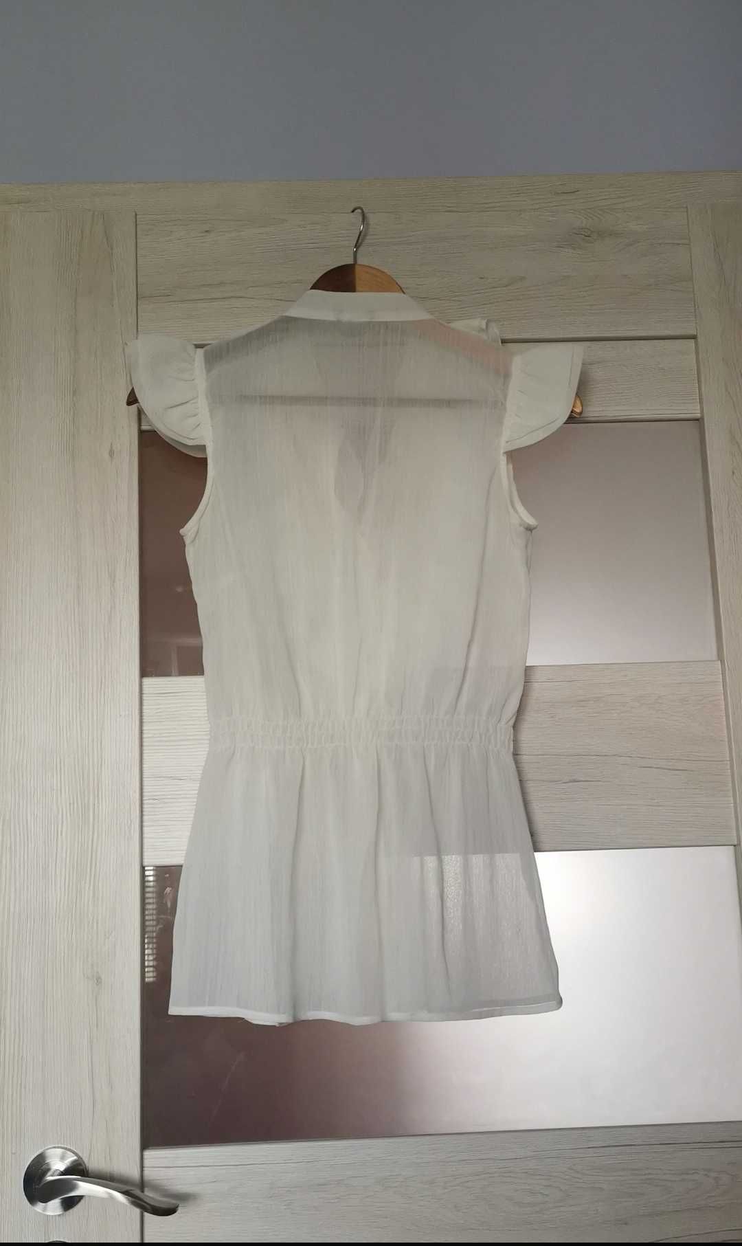 Ali&Kris kremowa elegancka bluzka z żabotem M 38