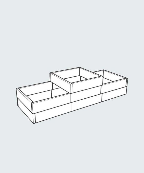 Podwyższone grządki betonowe, Warzywnik betonowy 305x105x50/75 T