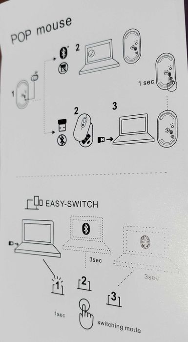 Беспроводная мышь POP mouse daydream (фиолетовая) Bluetooth + RF