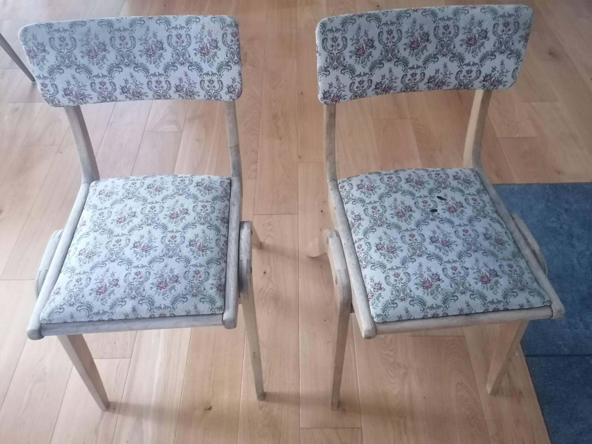 Dwa krzesła PRL vintage art deco oryginał