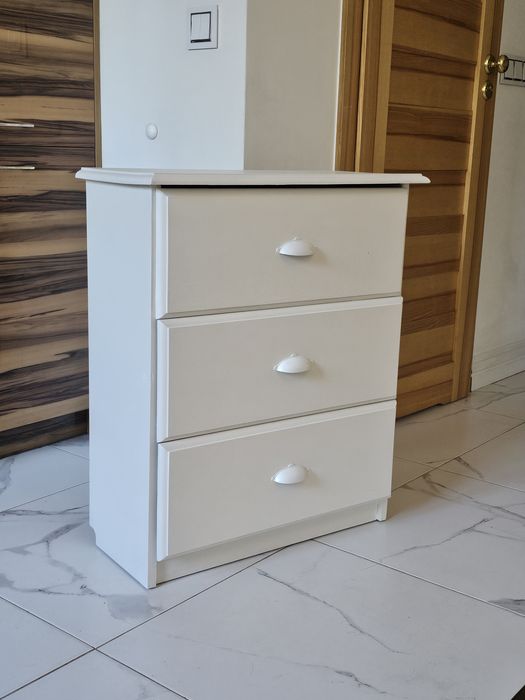 Biała, DREWNO drewniana szafka pomocnicza pod umywalkę / do salonu lub