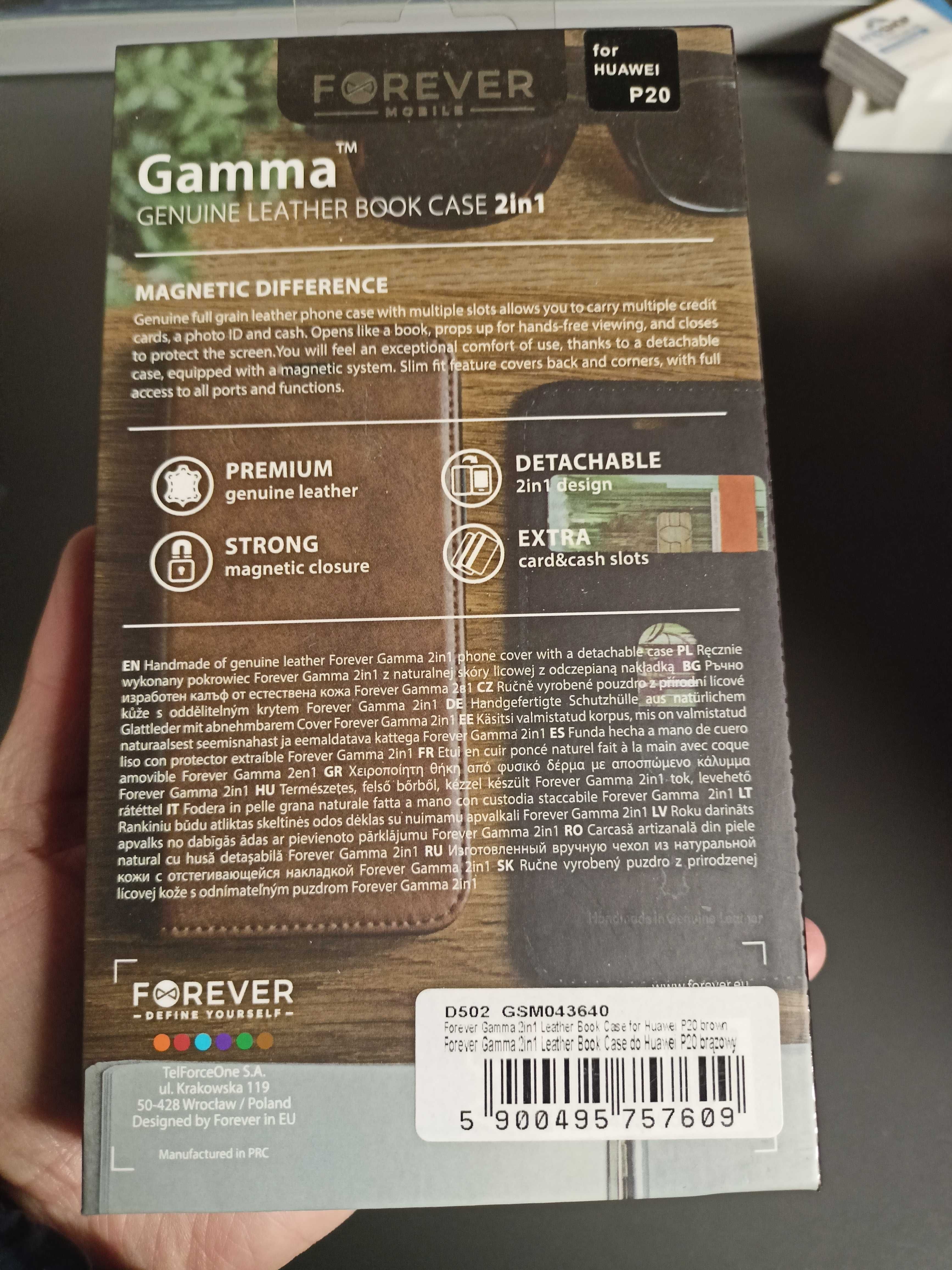 Skórzane etui kabura huawei p20