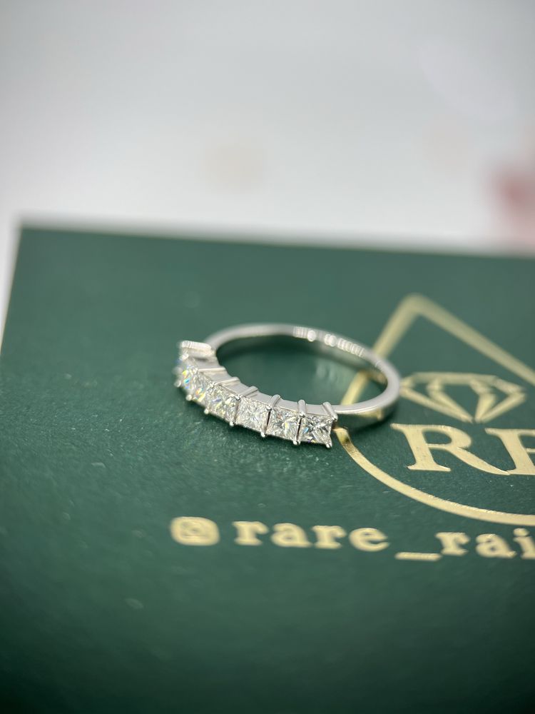 Каблучка з діамантами 0.80ct принцеси кольцо с бриллиантами дорожка