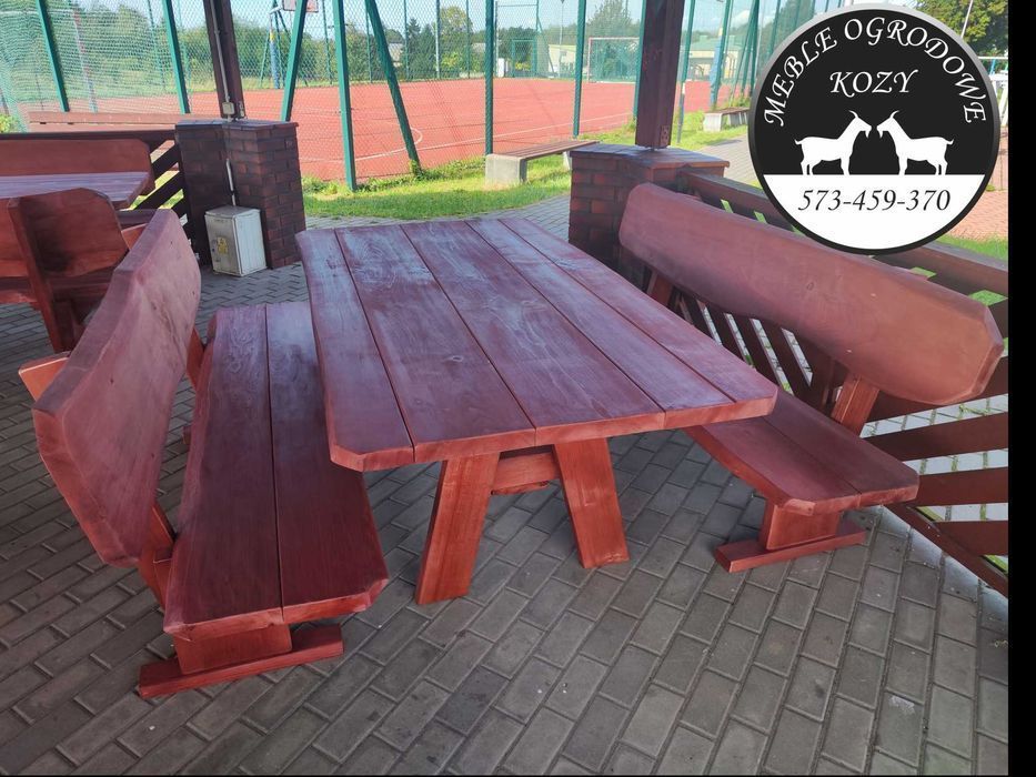 NOWE CENY! Meble ogrodowe drewniane góralskie. Lite drewno ławka stół