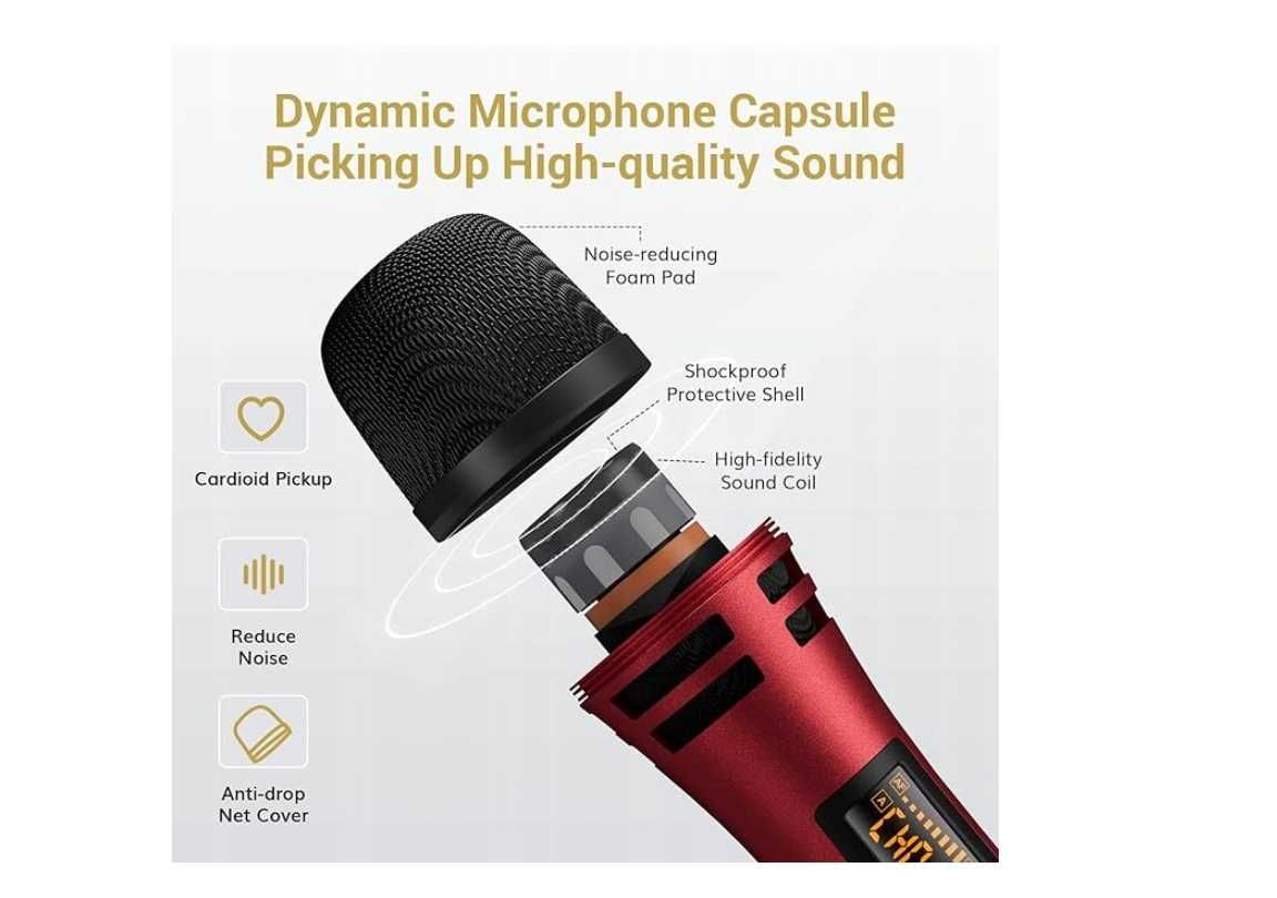 Mikrofon bezprzewodowy TONOR TW-320 2 szt dynamiczny karaoke