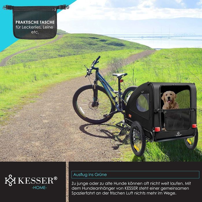 Kesser Przyczepka rowerowa dla psa kota 2W1 do roweru 45KG czarna