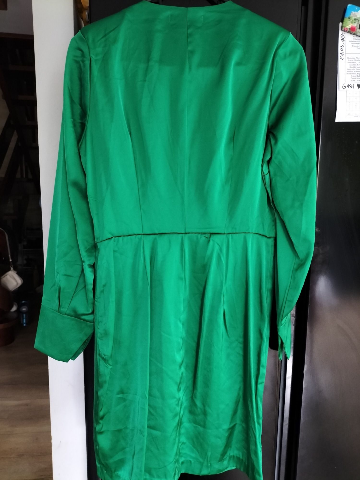 Mohito zielona sukienka mini kopertowym dekoltem rozmiar 36 S