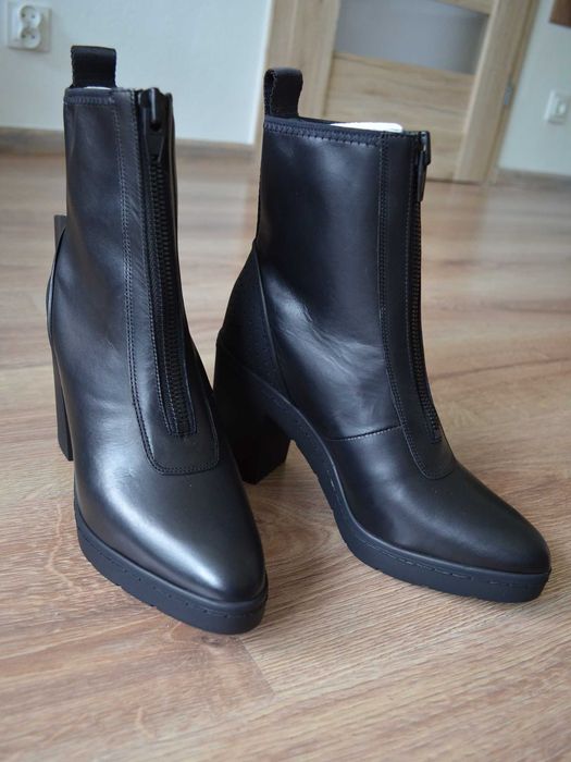 Czarne botki na słupku 38 skóra naturalna Alexander Wang