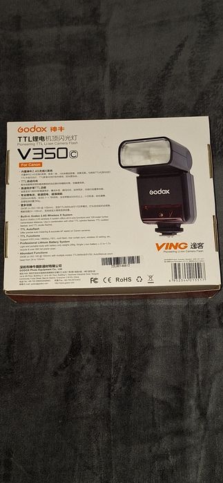 Flash Godox TTL V350 para Canon + bateria extra