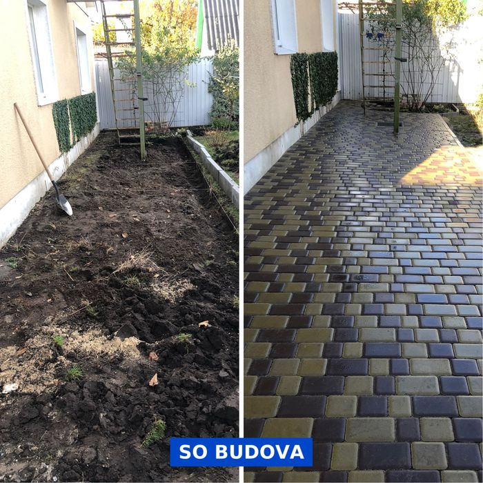 Укладання тротуарної плитки Бруківки Укладка тротуарной плитки ФЭМ