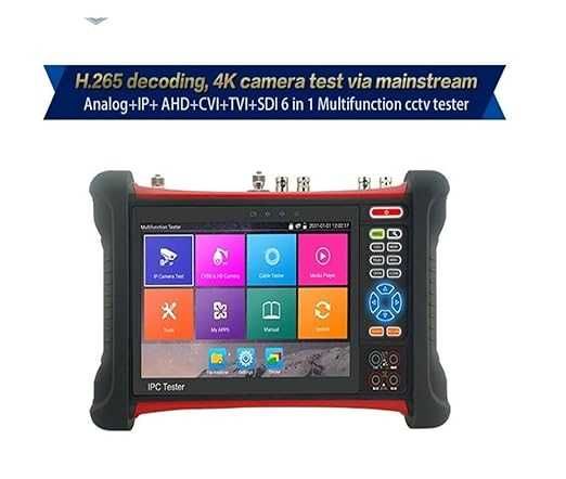 Monitor de teste de CFTV H.265 4K  Tester X7 8MP TVI CVI AHD SDI CVBS