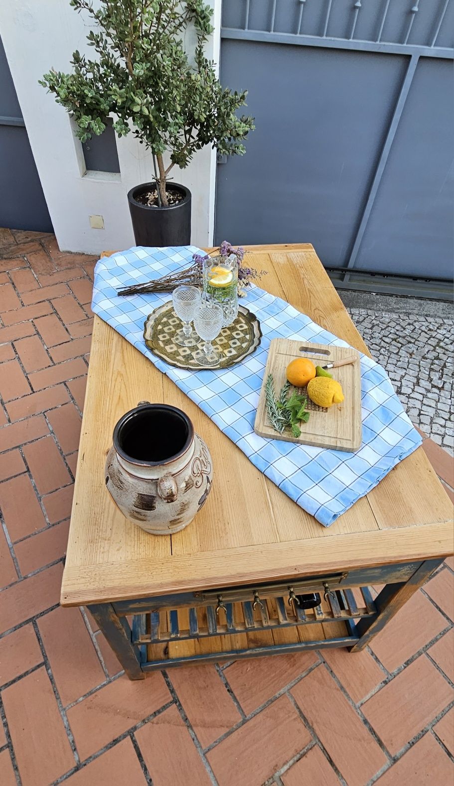 Ilha bancada cozinha rustica antiga