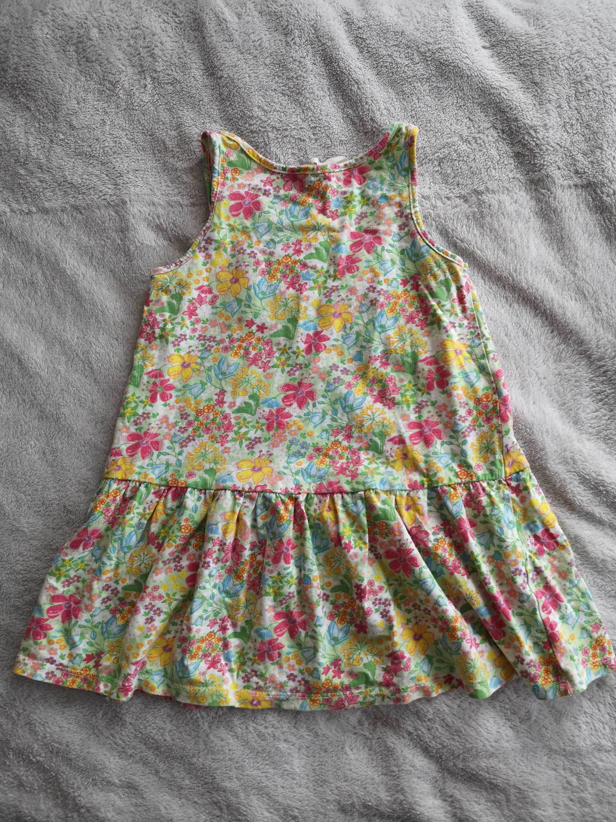 Kolorowa letnia sukienka w kwiaty kwiatki H&M 98 - 104 jak nowa