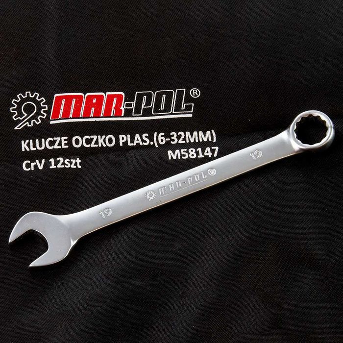 Klucze płasko-oczkowe 12 elementów 6-32mm satyna płachta zestaw kluczy