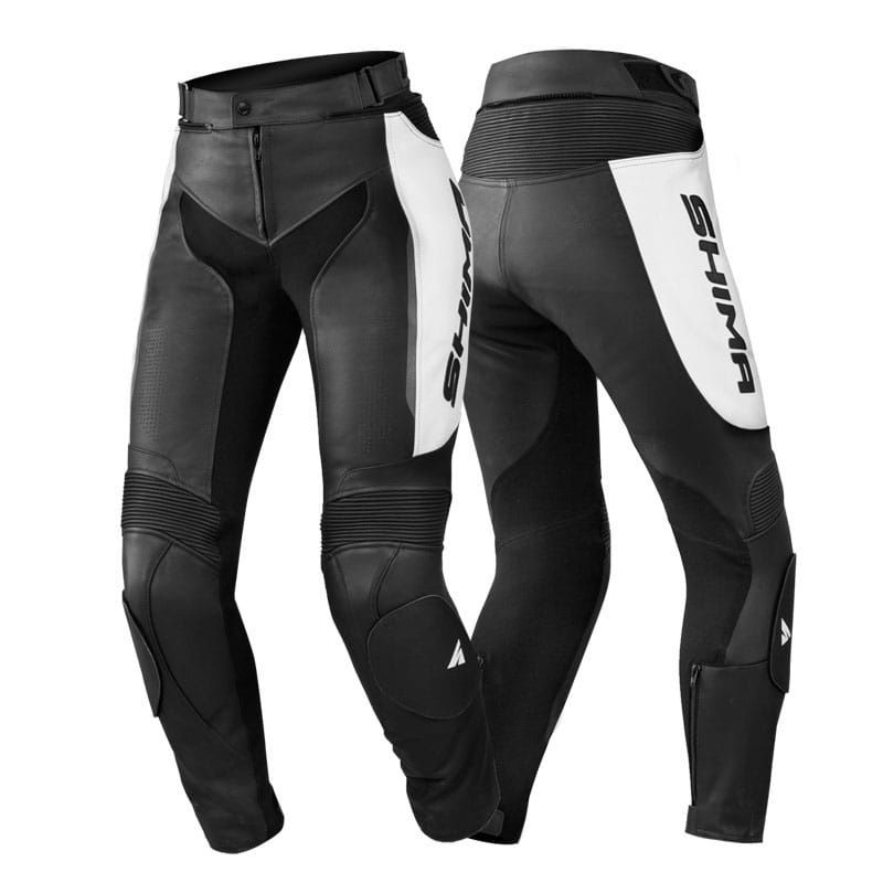 Spodnie motocyklowe skórzane Shima Miura damskie czarno-białe 38