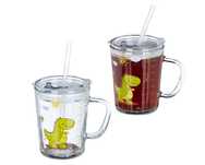 kubki szklanki do picia dla dzieci 2 szt. Dinozaury 400ml z pokrywką