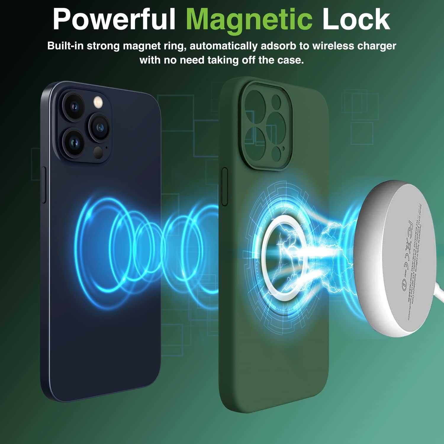 Magnetyczne etui iPhone'a 13 Pro Max płynny silikon