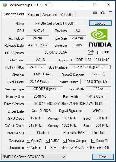 ASUS GTX 660 Ti DirectCU II