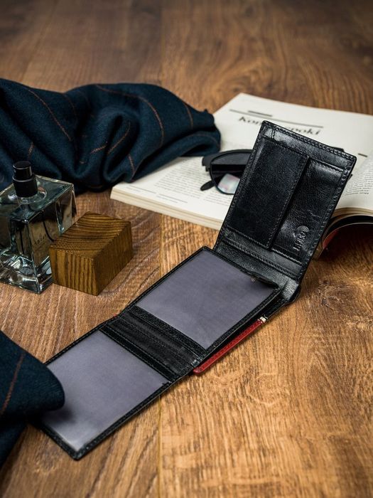 poziomy portfel męski ze skóry naturalnej - rovicky