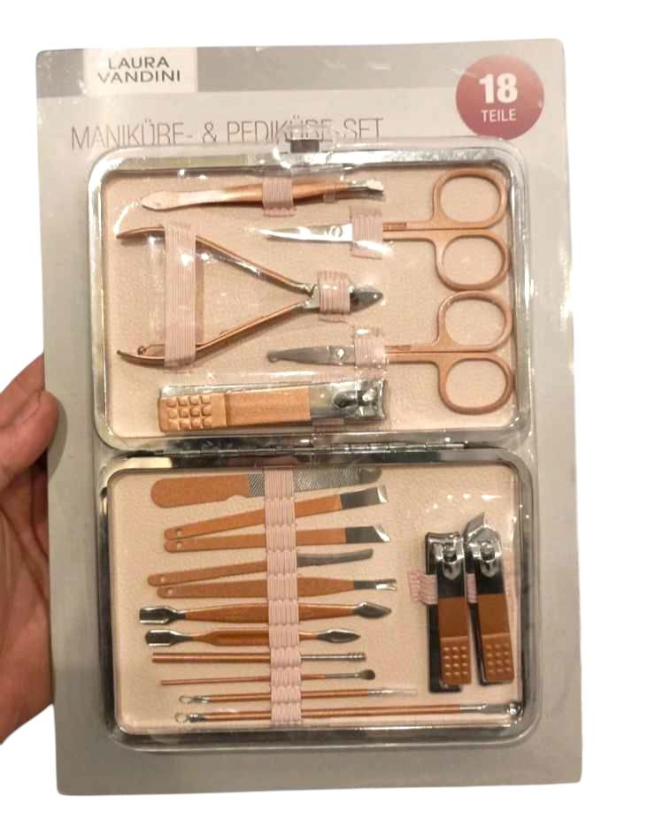 Nowy Zestaw do Manicure i Pedicure Laura Vandini | 18 Elementów