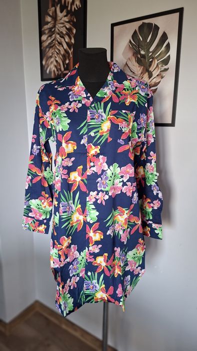 Lauren Ralph Lauren koszula sukienka nocna bawełna wiskoza r.S-L