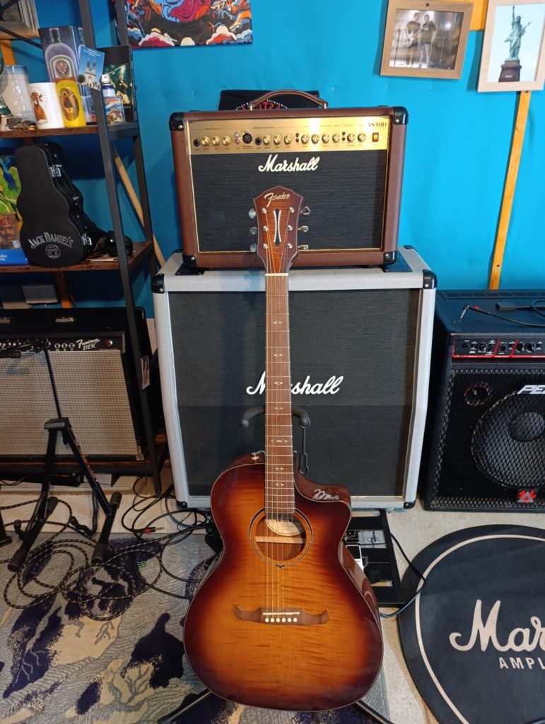 Gitara elektroakustyczna Fender FA-345CE + wzmacniacz Marshall AS50D