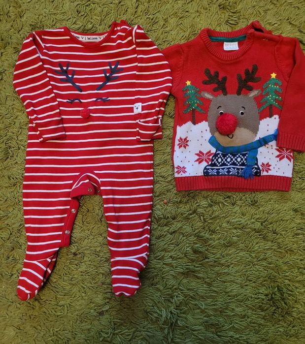 Zestaw ubranka świąteczne dla chłopca rozm.74