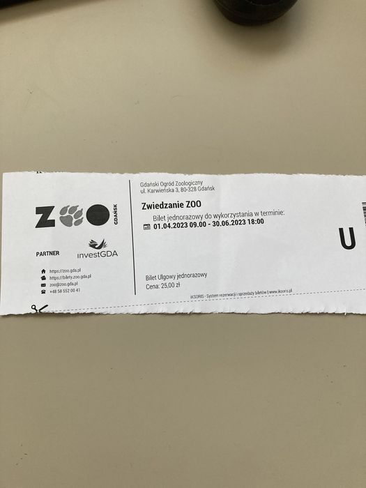 Bilet do Zoo w Gdańsku ulgowy ważny do 30.06