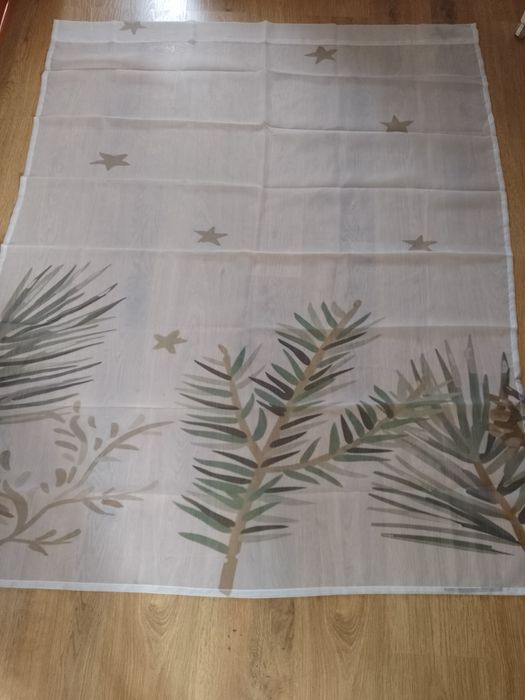 2 firany zimowe gałązki gwiazdki 133x164 cm