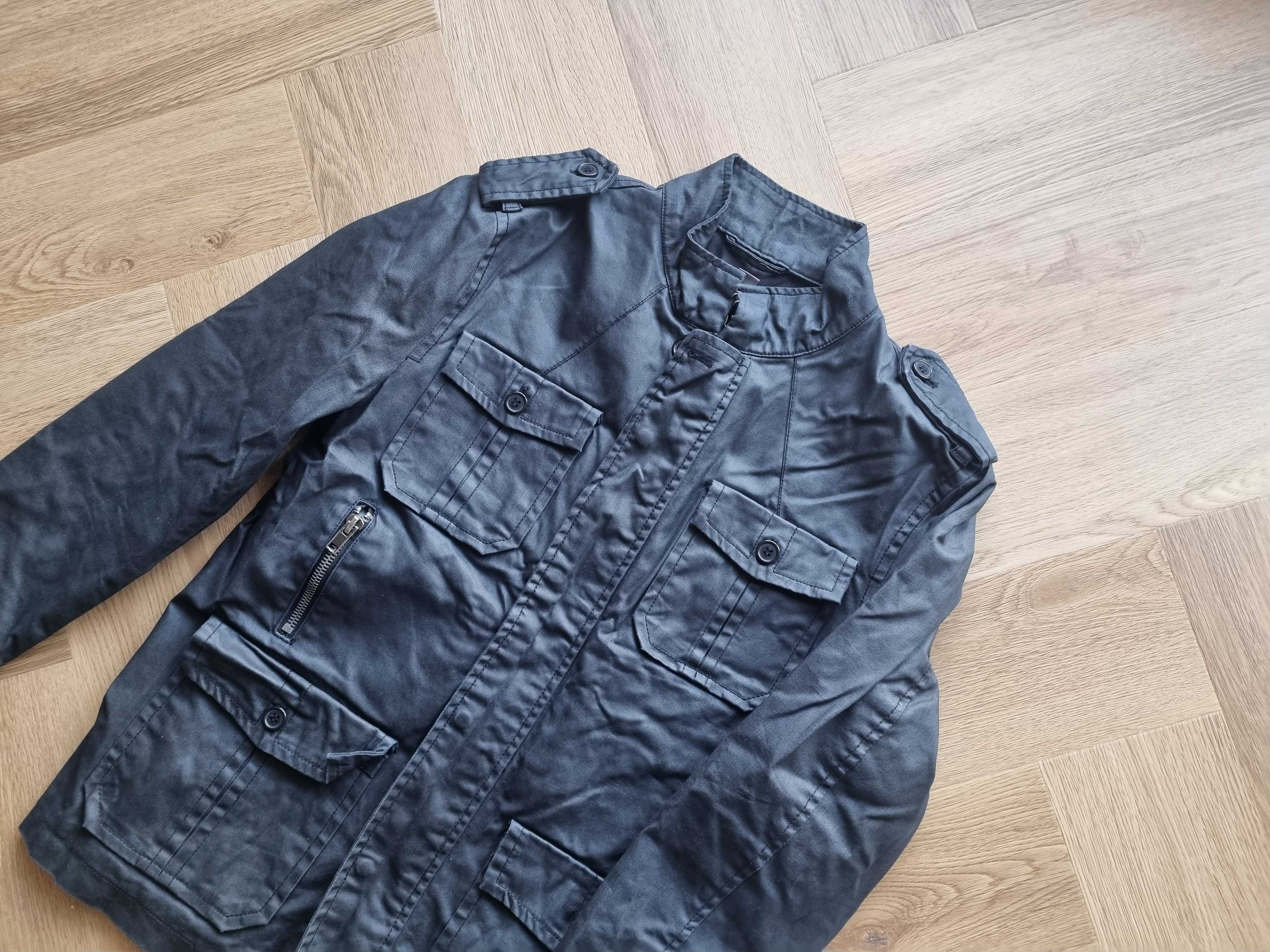 Męska szara kurtka wiosenna przejściowa H&M L kurtka na wiosnę