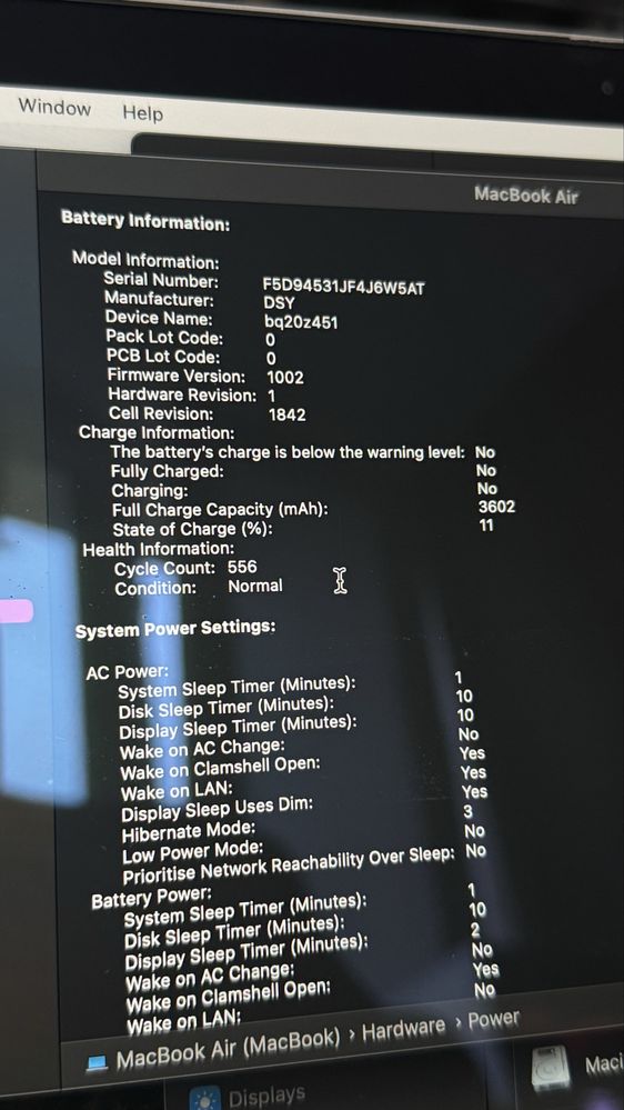 Laptop MacBook Air 13” 2019