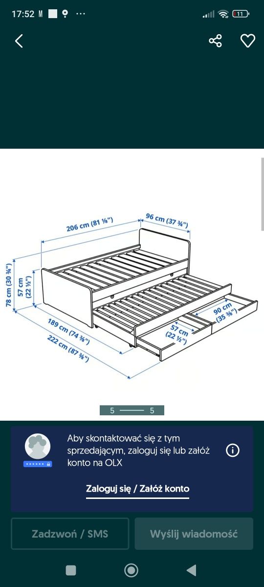 Łóżko IKEA slakt