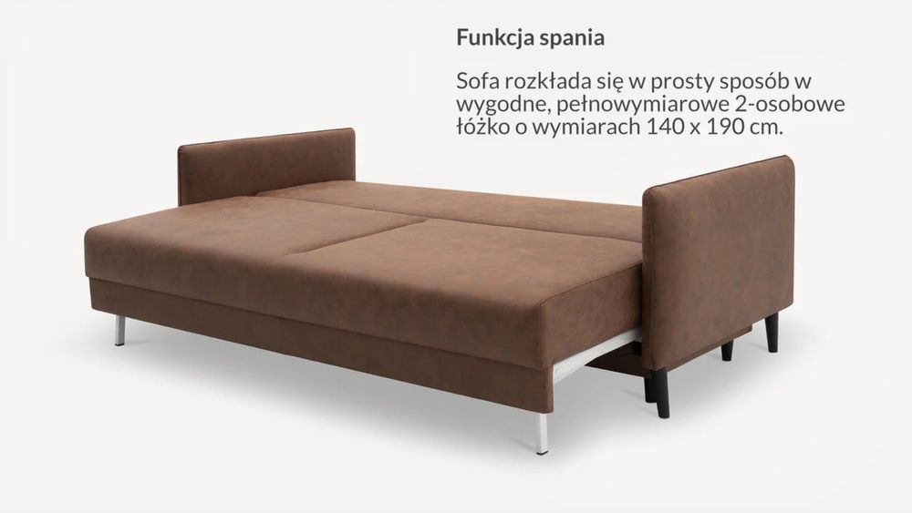 Sofa kanapa skórzana rozkładana